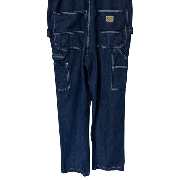 Gravel Gear Mens Size 38x32 Blue Denim Bib Overalls Carpenter Workwear Cotton - Picture 12 of 16